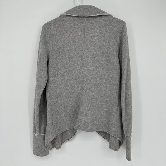 Cut Loose Jacket Womens Small Gray Single Button Raw Edge Asymmetrical Hem USA - Picture 8 of 9